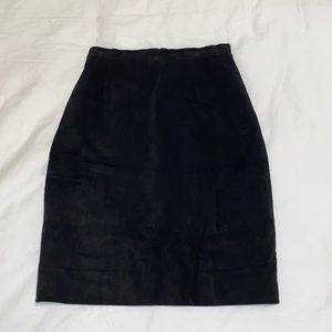 Vintage suede knee length skirt